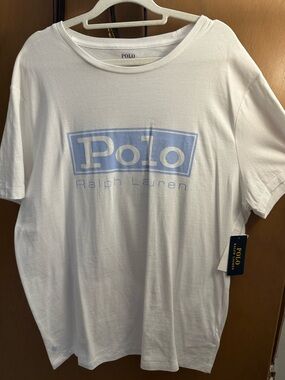 Polo by Ralph Lauren White Tee with Navy Logo Print